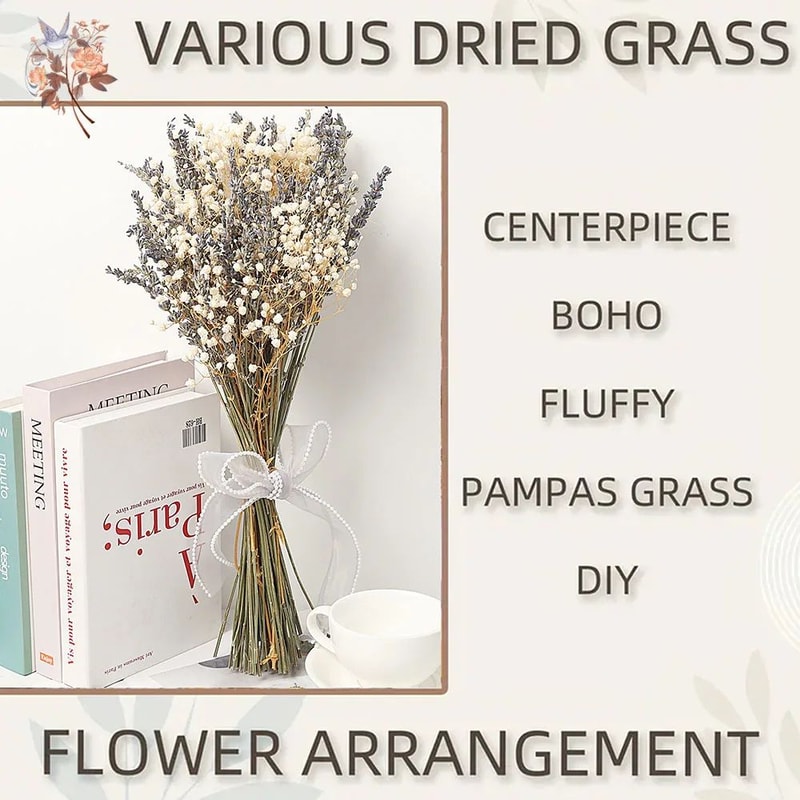 Lavender Dried Flower Bouquet Natural Baby Breath Home Decor 5