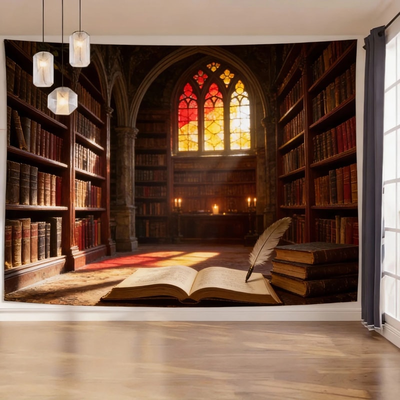 Gothic Window Landscape Tapestry Nature Wall Decor For Bedroom And Living Room 10