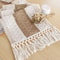 Boho Farmhouse Table Runner Linen Macrame Rustic Table Decor With Tassels 0