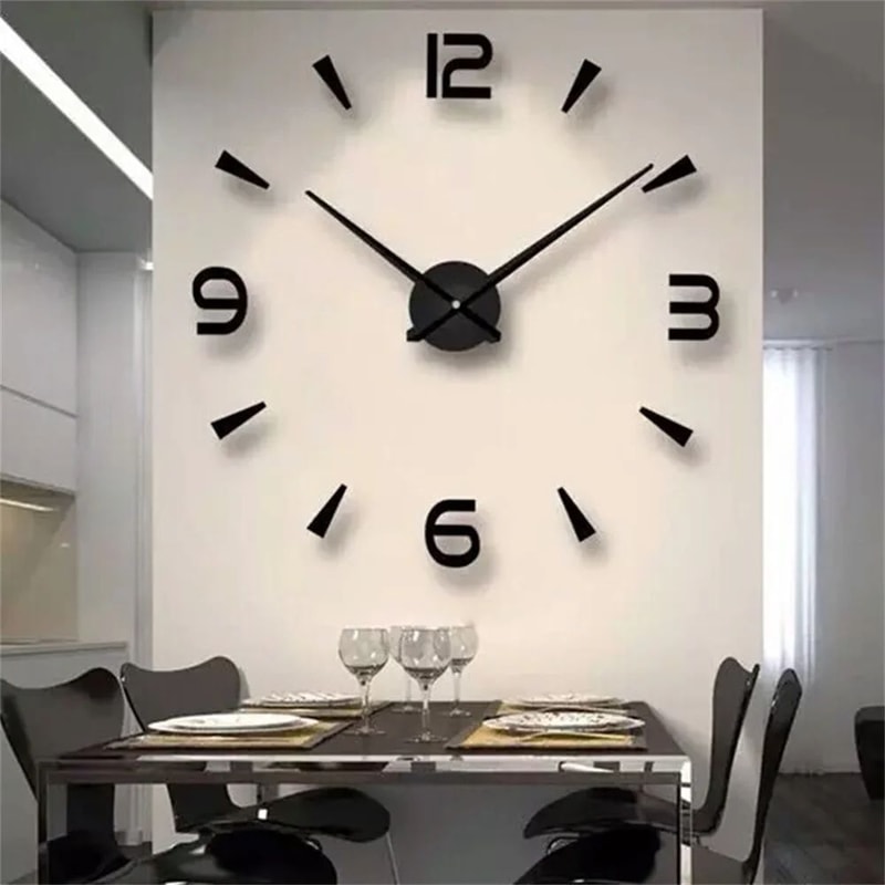 Large 3D Wall Clock Luminous DIY Modern Silent Wall Decor 2
