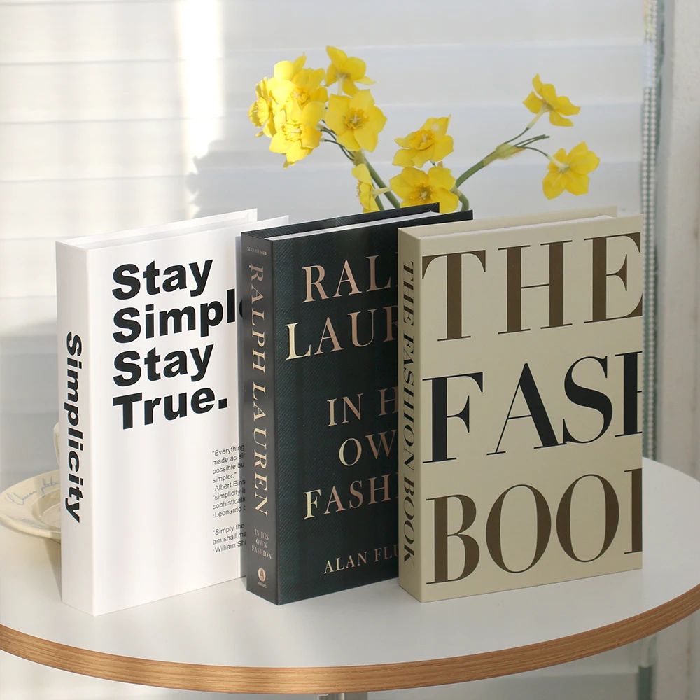 Modern Decorative Fake Books Set Minimalist White Book Decor For Home Styling 13
