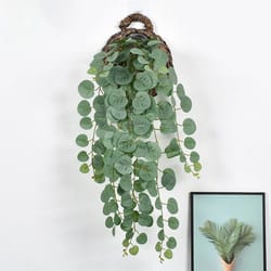 artificial eucalyptus hanging vines green leaf wall decor for home and events