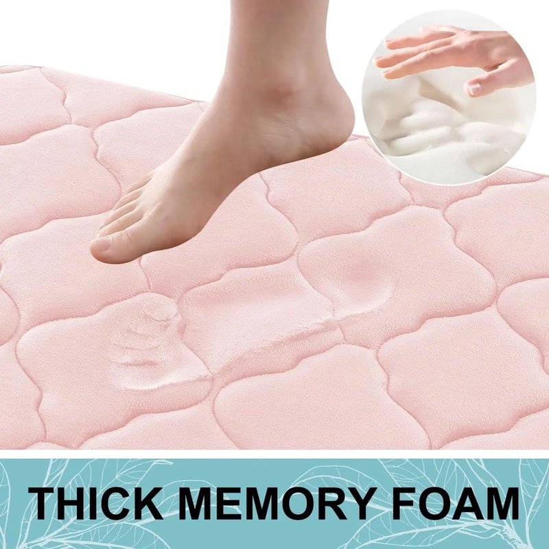 Homaxy Memory Foam Bath Mat Non Slip Soft Absorbent Bathroom Rug 3