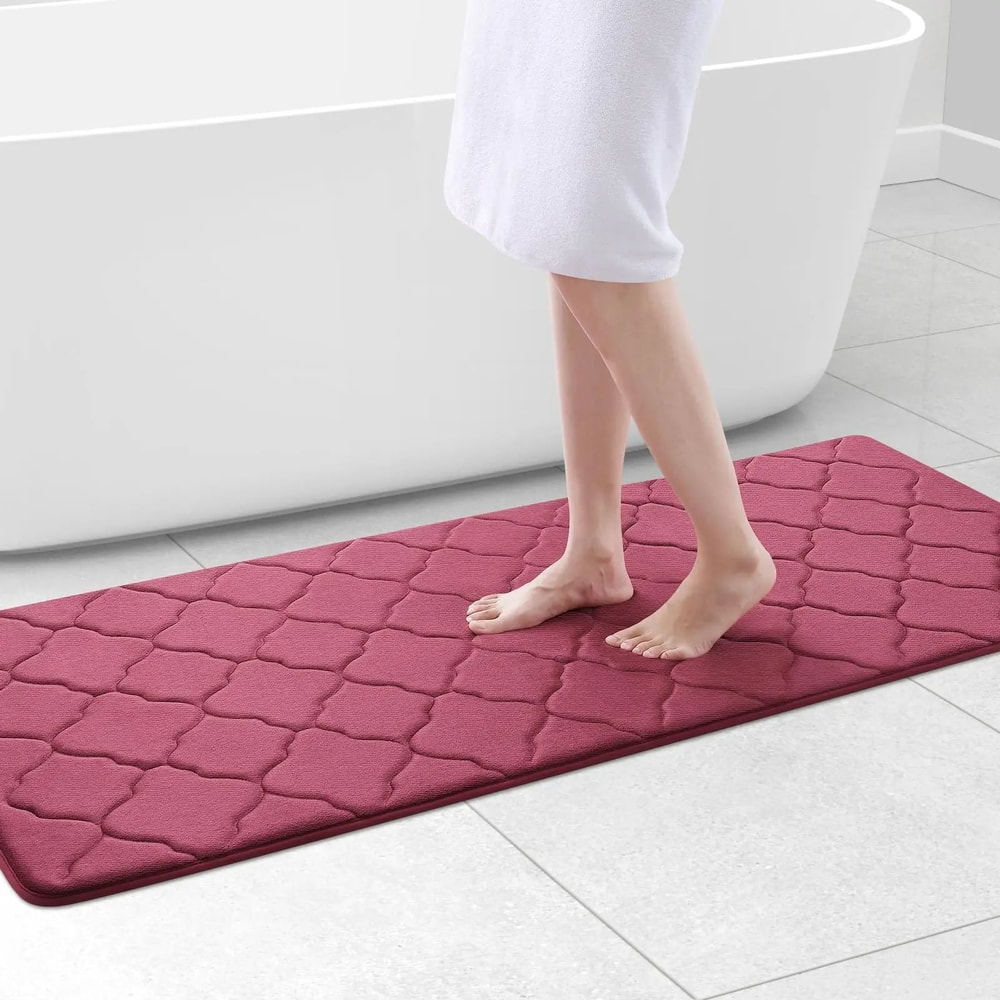 Homaxy Memory Foam Bath Mat Non Slip Soft Absorbent Bathroom Rug 16