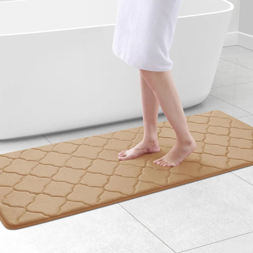 Homaxy Memory Foam Bath Mat Non Slip Soft Absorbent Bathroom Rug 17