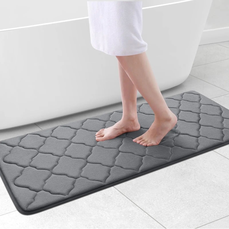 Homaxy Memory Foam Bath Mat Non Slip Soft Absorbent Bathroom Rug 18