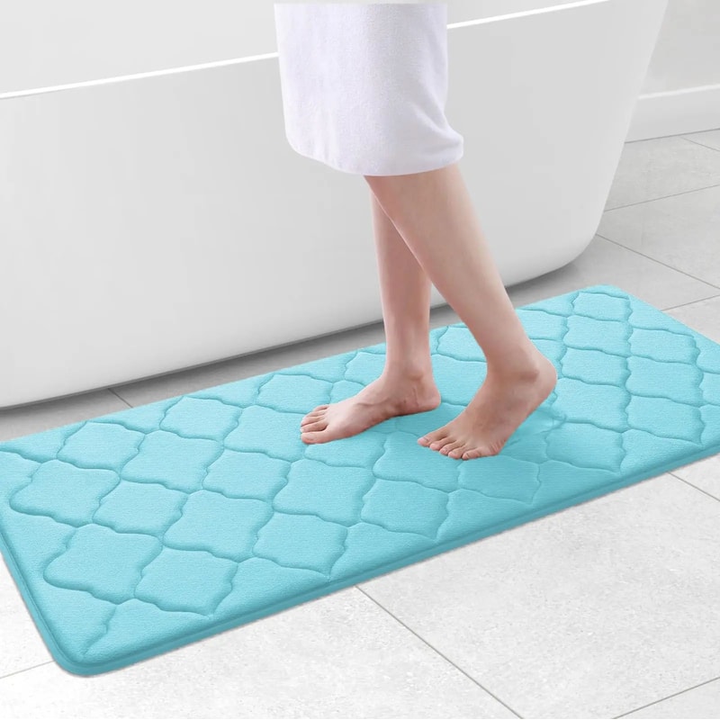 Homaxy Memory Foam Bath Mat Non Slip Soft Absorbent Bathroom Rug 25