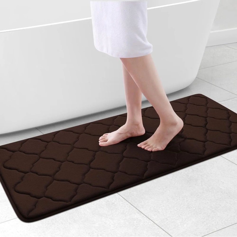 Homaxy Memory Foam Bath Mat Non Slip Soft Absorbent Bathroom Rug 9