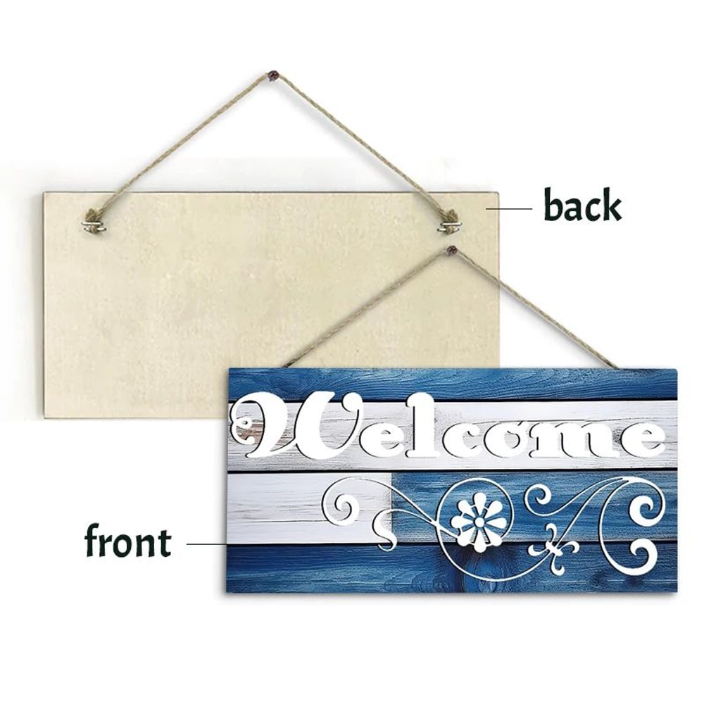 Rustic Welcome Wall Hanging Wooden Door Sign Home Decor 5