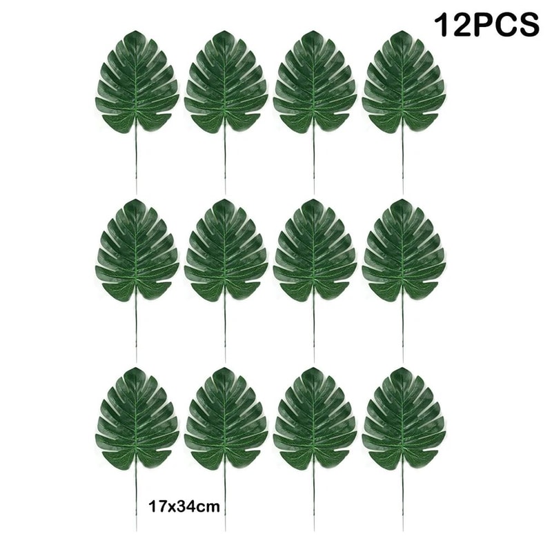 Artificial Tropical Palm Leaves Party Decor Jungle Theme Decorations 15