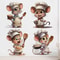 Cute Chef Mouse Wall Sticker Self Adhesive Cartoon Wall Decor 0