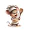 Cute Chef Mouse Wall Sticker Self Adhesive Cartoon Wall Decor 8