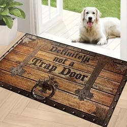 wooden box trap door mat absorbent washable floor rug