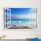 3D Beach Window Wall Sticker Ocean View Room Decor 1