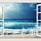3D Beach Window Wall Sticker Ocean View Room Decor 8