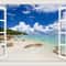 3D Beach Window Wall Sticker Ocean View Room Decor 20