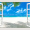 3D Beach Window Wall Sticker Ocean View Room Decor 13