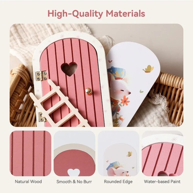 Wooden Fairy Door Mini Decor For Kids Room And Magical Wall Styling 4