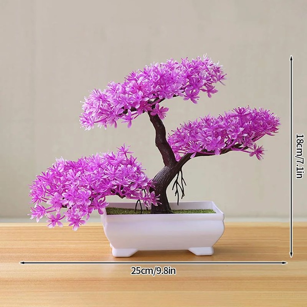 Mini Artificial Bonsai Tree Plant For Tabletop Home Decor 15