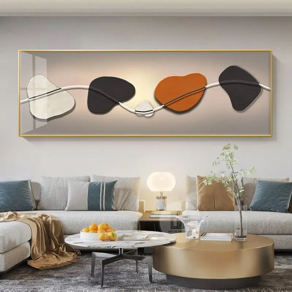 Golden Deer Canvas Wall Art With Chinese Style Feng Shui Design 17