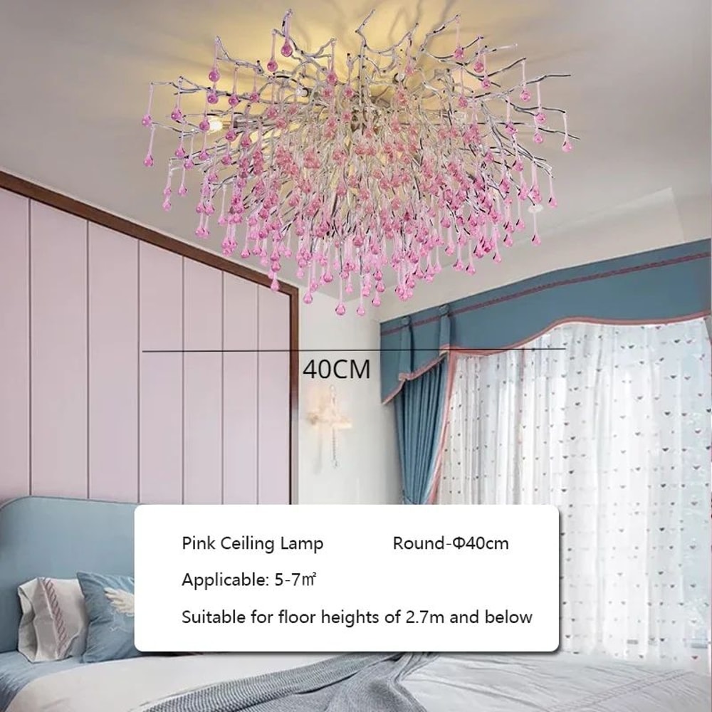 Luxury Crystal Branch Chandelier Modern Teardrop Ceiling Light For Living Room Dining Space 16