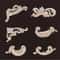 Wood Carved Corner Appliques Decorative Furniture Trim Floral Wood Onlays Set 1