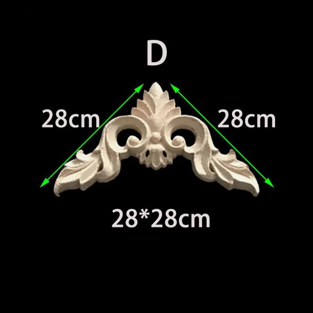 Unpainted Wood Carved Corner Appliques Floral Decorative Onlays For Furniture Upgrade 6