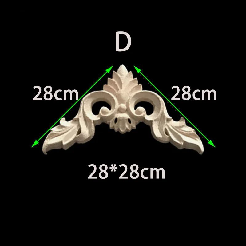 Unpainted Wood Carved Corner Appliques Floral Decorative Onlays For Furniture Upgrade 6