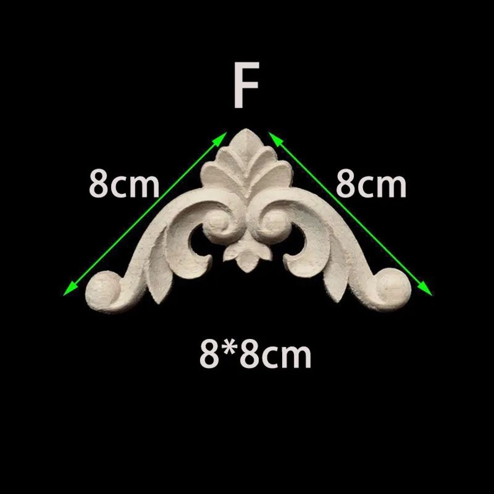 Unpainted Wood Carved Corner Appliques Floral Decorative Onlays For Furniture Upgrade 15