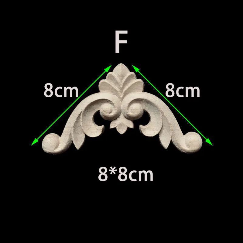 Unpainted Wood Carved Corner Appliques Floral Decorative Onlays For Furniture Upgrade 15