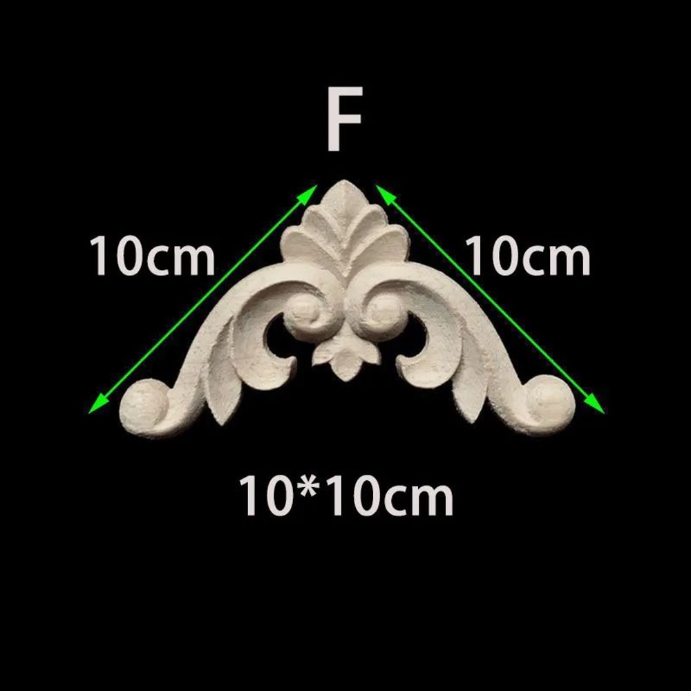 Unpainted Wood Carved Corner Appliques Floral Decorative Onlays For Furniture Upgrade 16