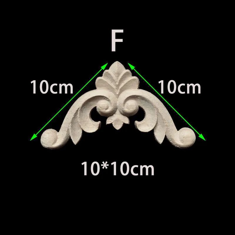 Unpainted Wood Carved Corner Appliques Floral Decorative Onlays For Furniture Upgrade 16