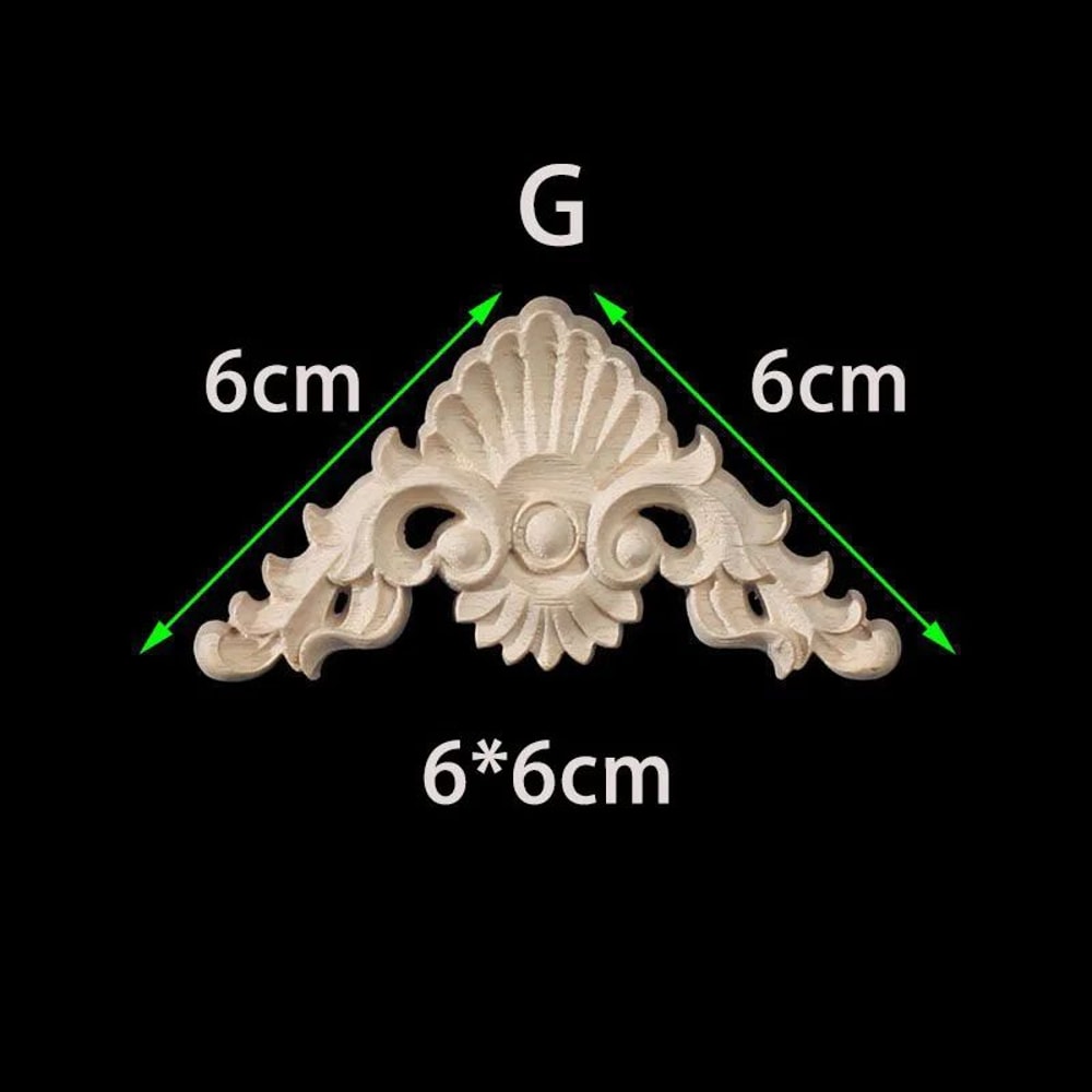 Unpainted Wood Carved Corner Appliques Floral Decorative Onlays For Furniture Upgrade 17