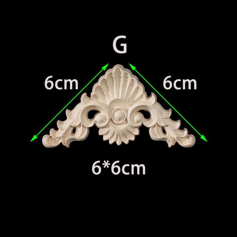 Unpainted Wood Carved Corner Appliques Floral Decorative Onlays For Furniture Upgrade 17