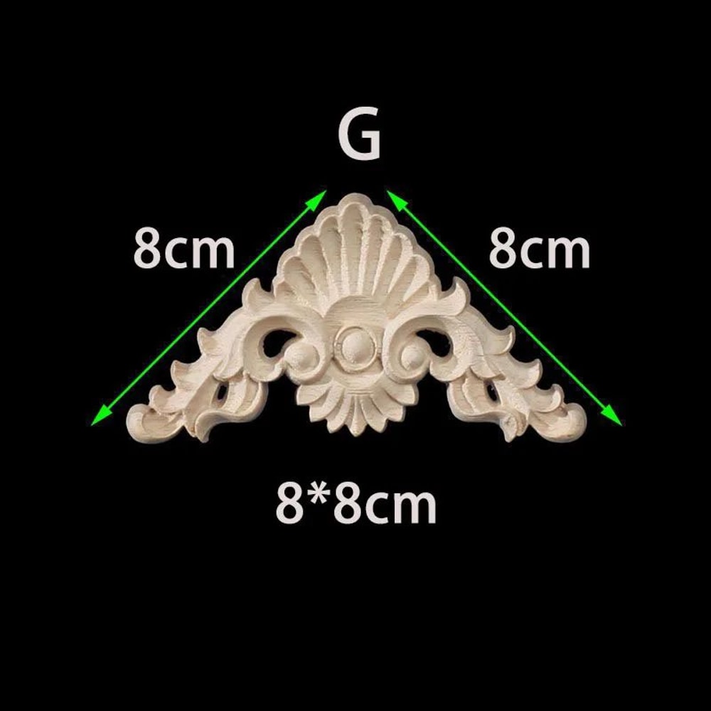Unpainted Wood Carved Corner Appliques Floral Decorative Onlays For Furniture Upgrade 18