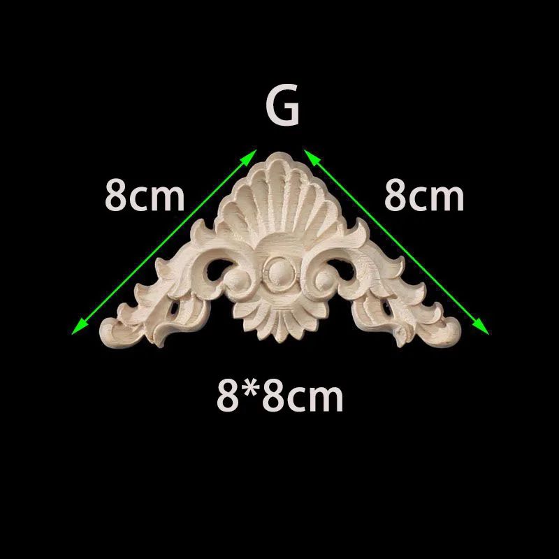 Unpainted Wood Carved Corner Appliques Floral Decorative Onlays For Furniture Upgrade 18