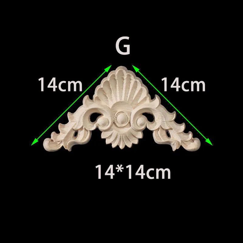 Unpainted Wood Carved Corner Appliques Floral Decorative Onlays For Furniture Upgrade 19