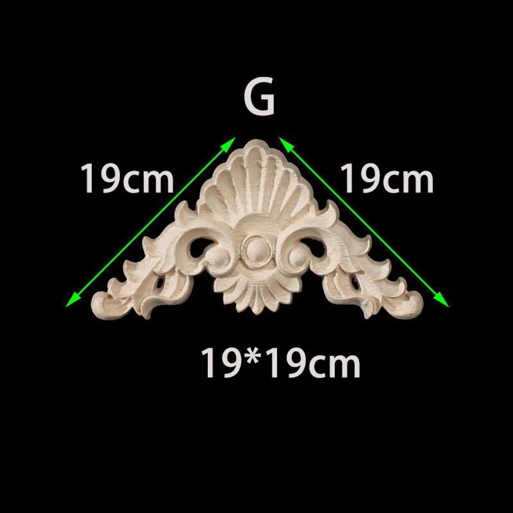Unpainted Wood Carved Corner Appliques Floral Decorative Onlays For Furniture Upgrade 20