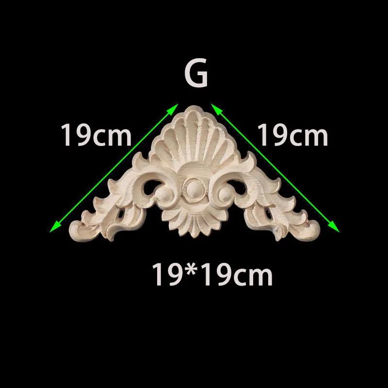 Unpainted Wood Carved Corner Appliques Floral Decorative Onlays For Furniture Upgrade 20