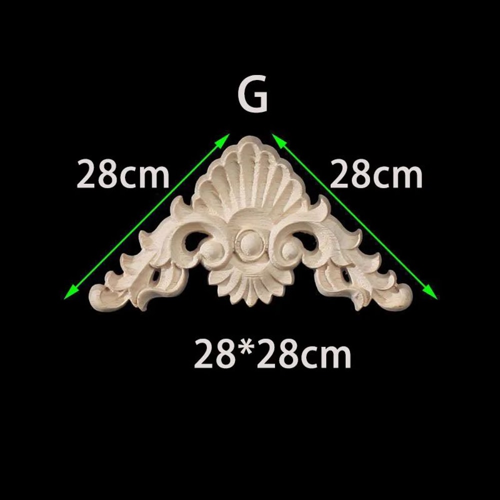 Unpainted Wood Carved Corner Appliques Floral Decorative Onlays For Furniture Upgrade 21