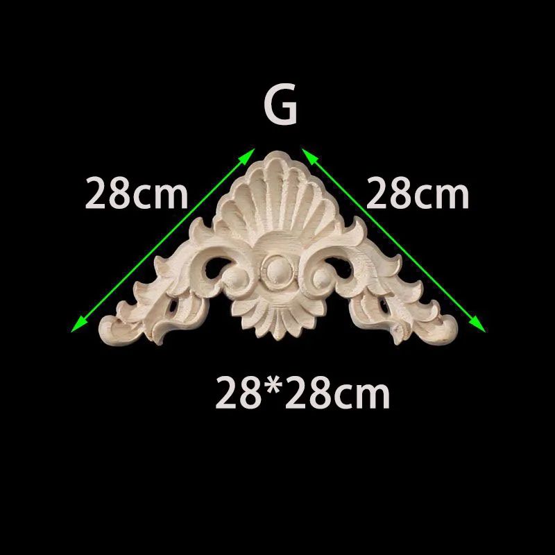 Unpainted Wood Carved Corner Appliques Floral Decorative Onlays For Furniture Upgrade 21