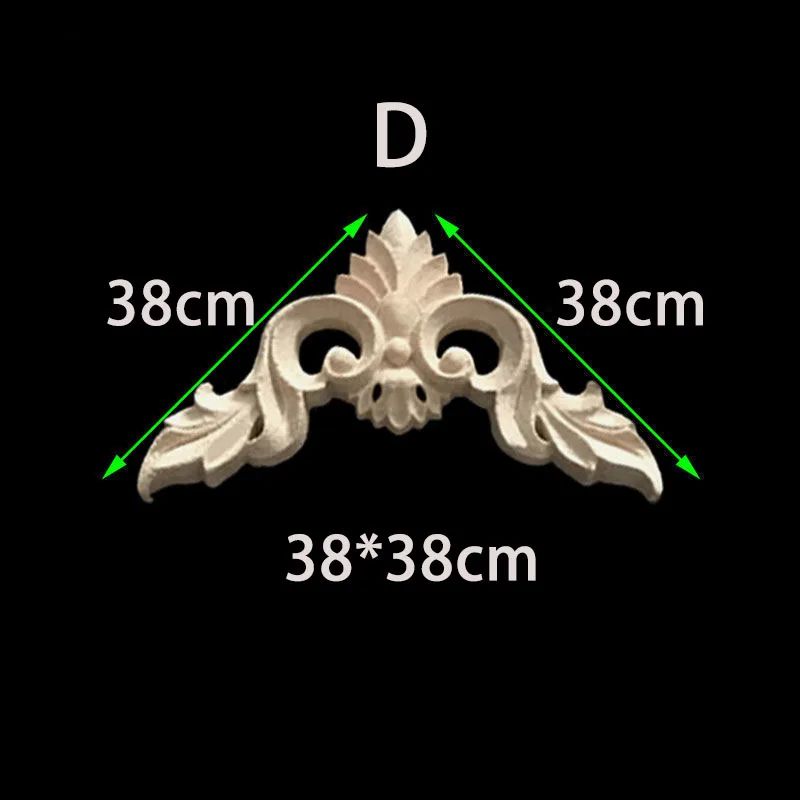 Unpainted Wood Carved Corner Appliques Floral Decorative Onlays For Furniture Upgrade 7