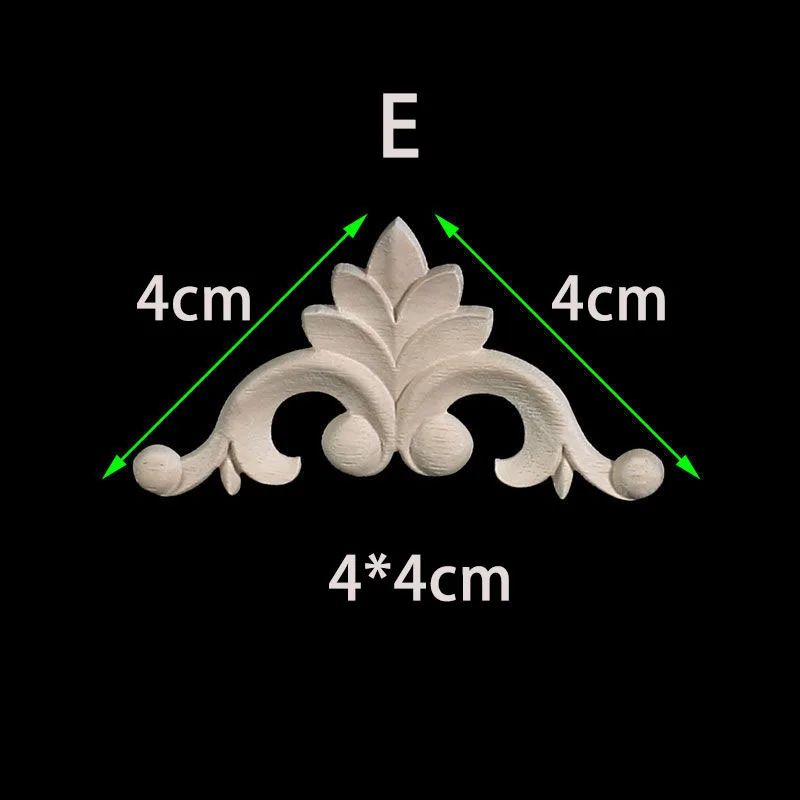 Unpainted Wood Carved Corner Appliques Floral Decorative Onlays For Furniture Upgrade 8
