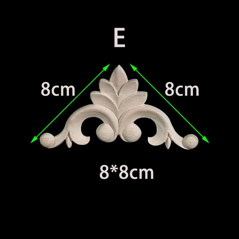 Unpainted Wood Carved Corner Appliques Floral Decorative Onlays For Furniture Upgrade 10