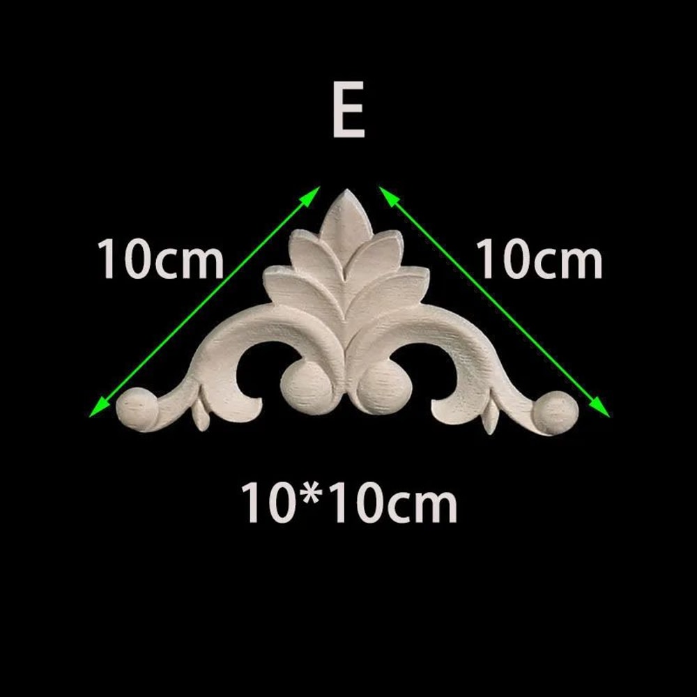 Unpainted Wood Carved Corner Appliques Floral Decorative Onlays For Furniture Upgrade 11