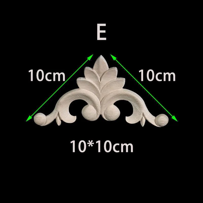 Unpainted Wood Carved Corner Appliques Floral Decorative Onlays For Furniture Upgrade 11