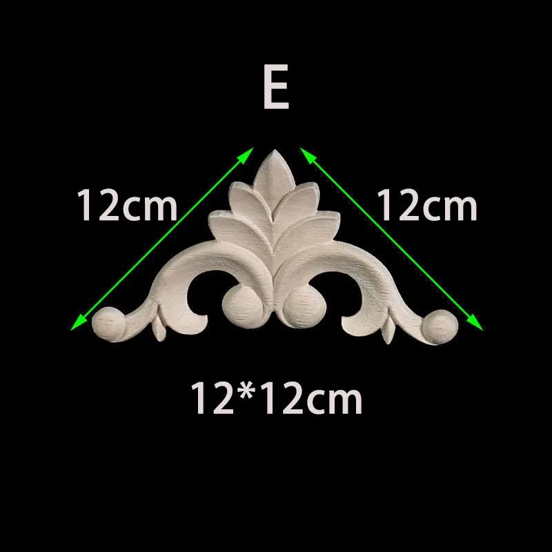 Unpainted Wood Carved Corner Appliques Floral Decorative Onlays For Furniture Upgrade 12