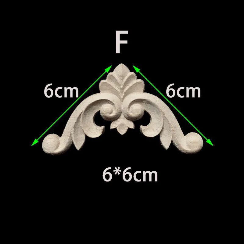 Unpainted Wood Carved Corner Appliques Floral Decorative Onlays For Furniture Upgrade 13