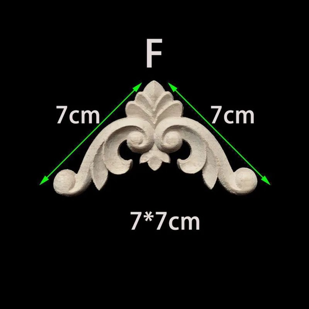 Unpainted Wood Carved Corner Appliques Floral Decorative Onlays For Furniture Upgrade 14