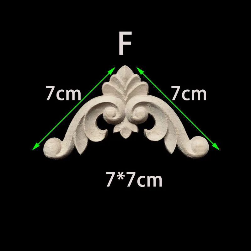 Unpainted Wood Carved Corner Appliques Floral Decorative Onlays For Furniture Upgrade 14